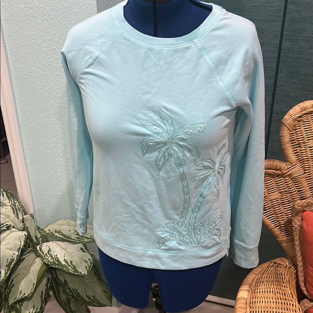 Women's Light Blue Embroidered Top